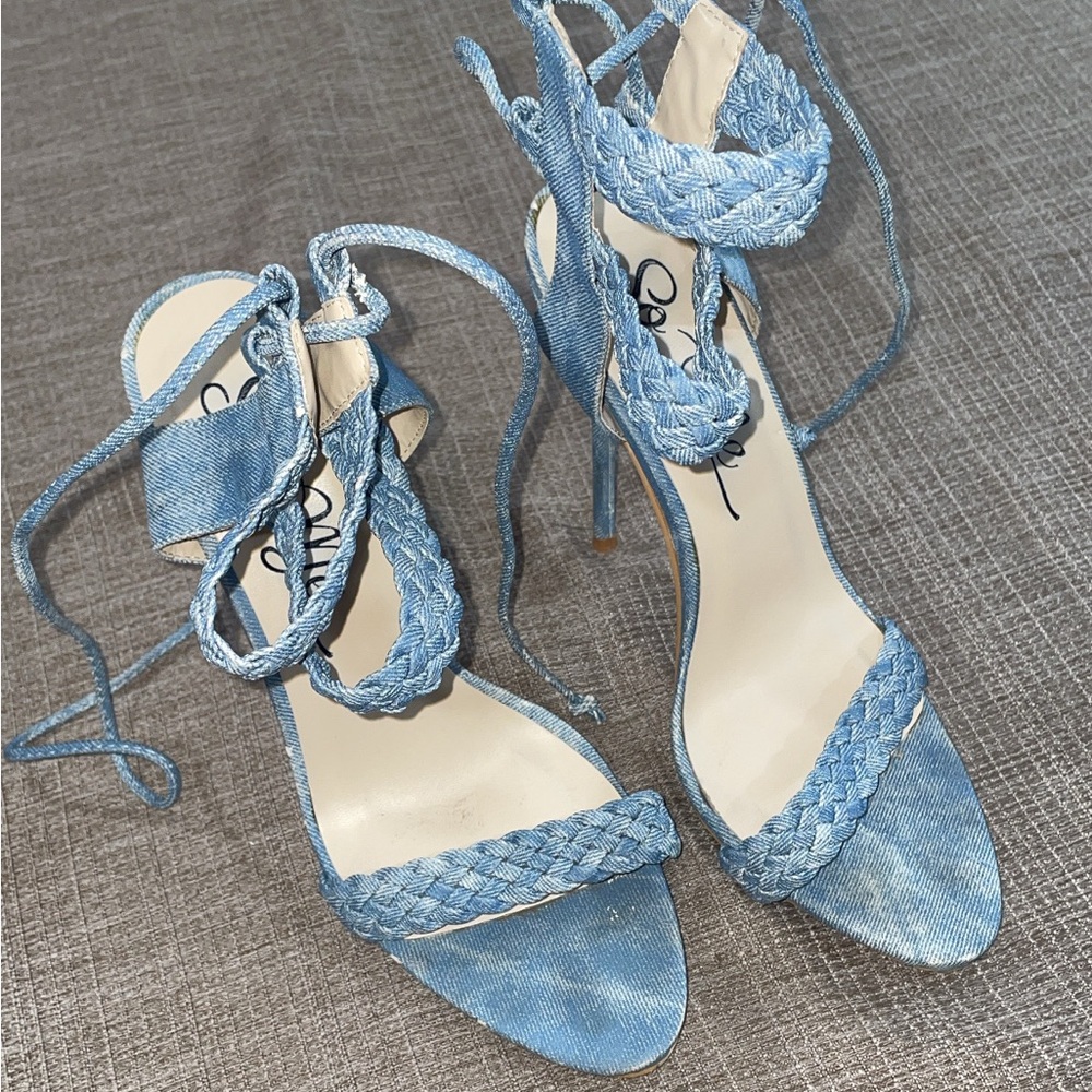 Blue Braided Women's Heels